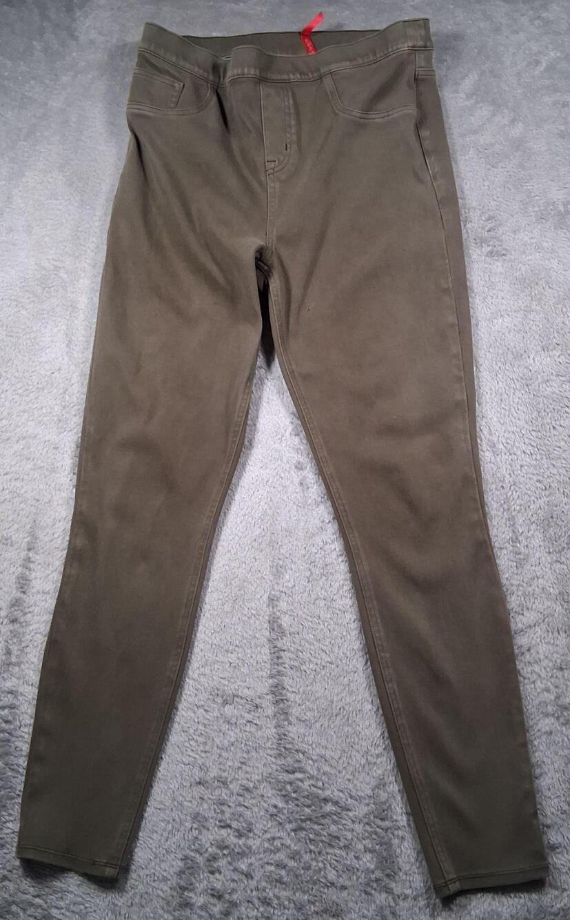 Spanx Leggings Womens XL Tall Brown Ankle Skinny Twill Pull On Stretch Slimming